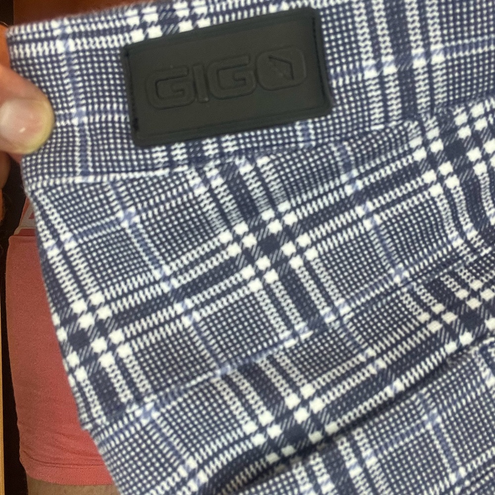 Plaid Blue Men's Shorts size L fits like 32 - Picture 2 of 4